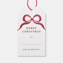 Joyeux Noël Ruban Rouge Aquarelle Élégante
