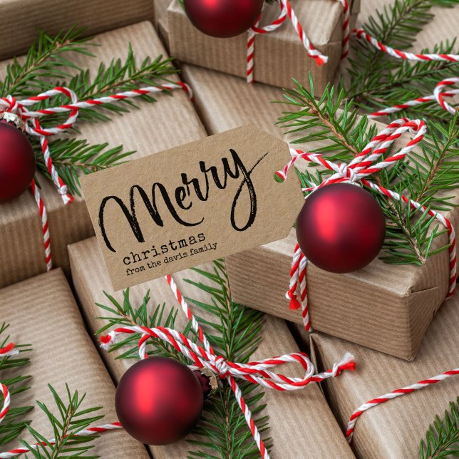 Étiquettes-cadeau Joyeux Noël rustique (Créateur téléchargé)