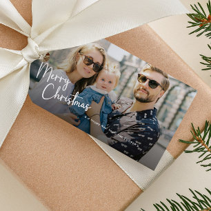 Étiquettes-cadeau Joyeux Noël Script Lettrage 2 Photo