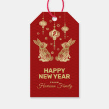Joyeux Nouvel An chinois du lapin Tags cadeaux