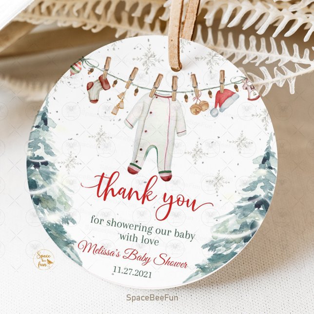 Étiquettes Cadeau Joyeux petit Baby shower (Merry Little Baby Shower, favor tag, holiday baby shower, Christmas baby shower, winter baby shower,)