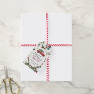 Étiquettes-cadeau Joyeux petit Baby shower de camion rouge Favoriser