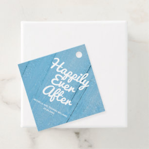 Étiquettes Cadeau Joyeux Pour Toujours Rustique Bois Bleu Mariage Pe