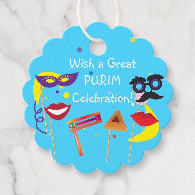 Étiquettes Cadeau Joyeux Purim Festival Enfants fêtes cadeaux de vac (Devant)