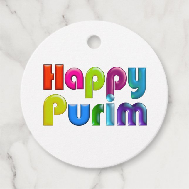 Étiquettes Cadeau Joyeux Purim Happy Tag (Devant)