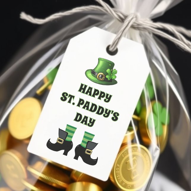Étiquettes-cadeau Joyeux Saint Patrick's Day Leprechaun (Créateur téléchargé)