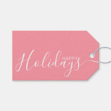 Joyeux Vacances rose blanc minimaliste