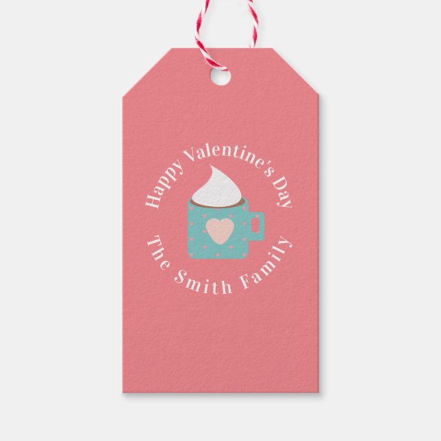 Étiquettes-cadeau Joyeux Valentines Camp feu Chocolat (Devant)