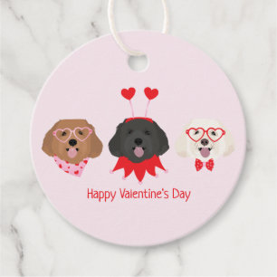 Étiquettes Cadeau Joyeux Valentines Day Chiens de Maltipoo