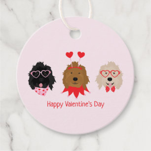 Étiquettes Cadeau Joyeux Valentines Day Mini Goldendoodle Chiens