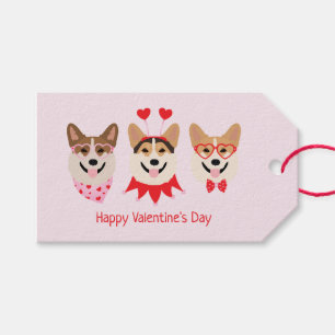 Étiquettes-cadeau Joyeux Valentines Day Pembroke Welsh Corgi Chiens