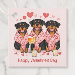 Étiquettes Cadeau Joyeux Valentines Day Rottweiler Dogs