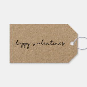 Étiquettes-cadeau Joyeux Valentines. Simple rustique pays minimalist