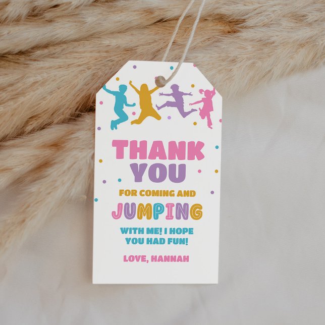 Étiquettes-cadeau Jump Trampoline Park Anniversaire Fête Favoriser (Créateur téléchargé)