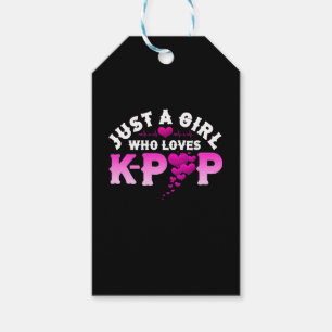 Étiquettes-cadeau Just Girl Who Loves K-pop Finger Heart