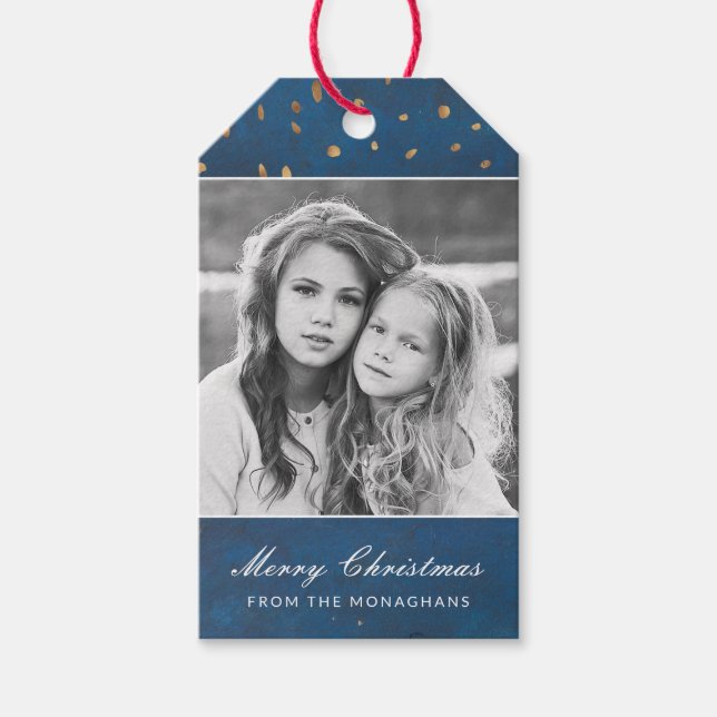 Étiquettes-cadeau Juste l'amour | Bleu (Devant)