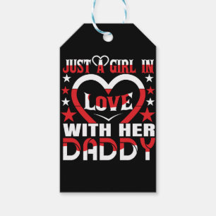 Étiquettes-cadeau Juste Une Fille Amoureuse De Son Papa Valentine