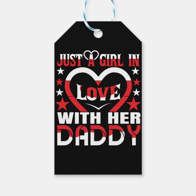 Étiquettes-cadeau Juste Une Fille Amoureuse De Son Papa Valentine (Devant)