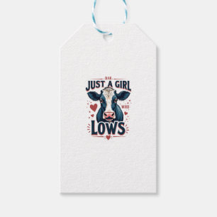 Étiquettes-cadeau Juste une fille qui aime les vaches Vintage Néon A