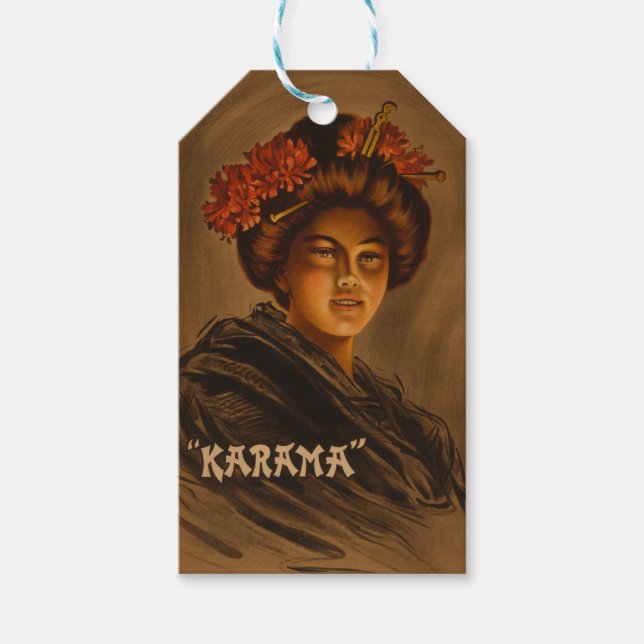 Étiquettes-cadeau Karama : Actrice japonaise Romance Geisha (Devant)