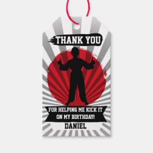 Étiquettes-cadeau Karate Martial Arts fête d'anniversaire Tags cadea