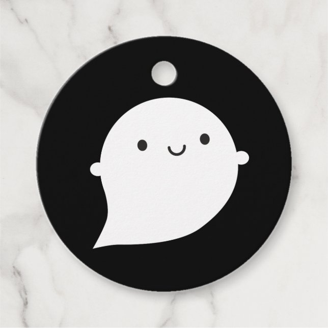 Étiquettes Cadeau Kawaii Halloween petit fantôme (Devant)