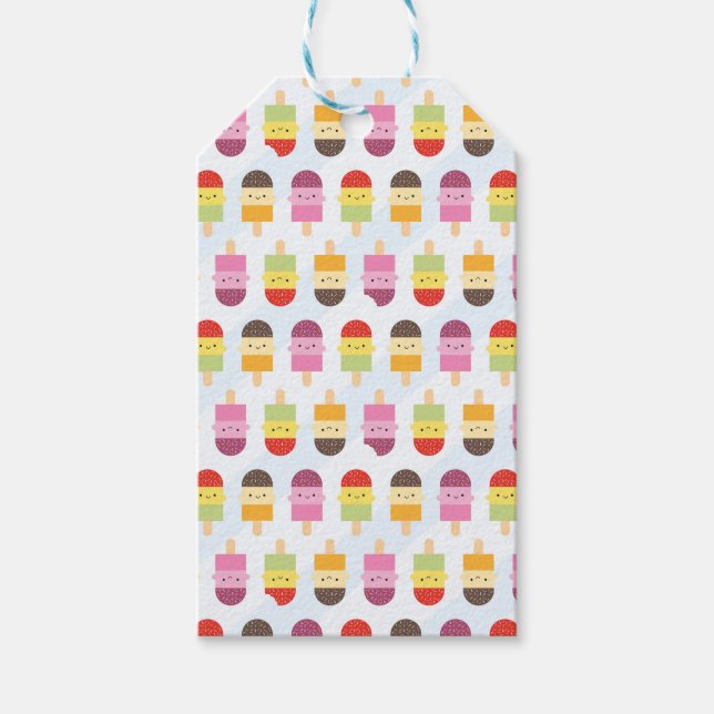 Étiquettes-cadeau Kawaii Summer Ice Lollies / Popsicles (Devant)