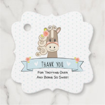 Kentucky Derby Horse Baby shower Favoriser Tag Gir