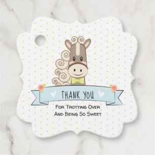 Étiquettes Cadeau Kentucky Derby Horse Bowtie Baby shower Favoriser 
