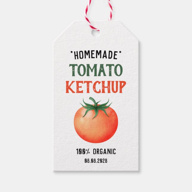 Étiquettes-cadeau Ketchup de tomate maison avec motif de tomate roug (Devant)