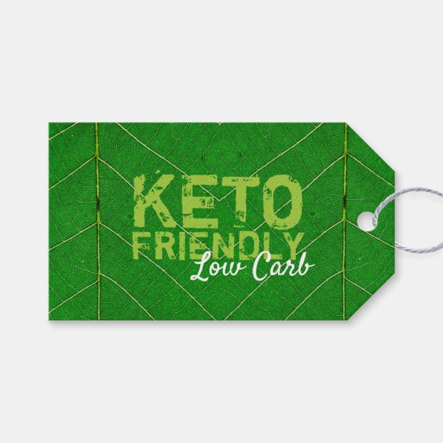 Étiquettes-cadeau Keto Friendly Low Carb (Devant (Horizontal))