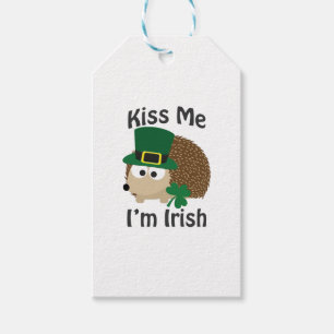 Étiquettes-cadeau Kiss Me Im Jour de la Saint Patrick Irlandais Hér
