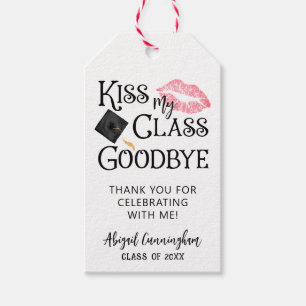 Étiquettes-cadeau Kiss My Class Goodbye Funny Graduation Merci