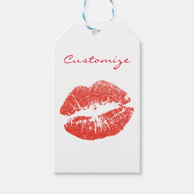 Étiquettes-cadeau Kissing Red lips (Devant)