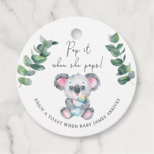 Étiquettes Cadeau Koala Bear Pop quand elle fait pop la baby shower
