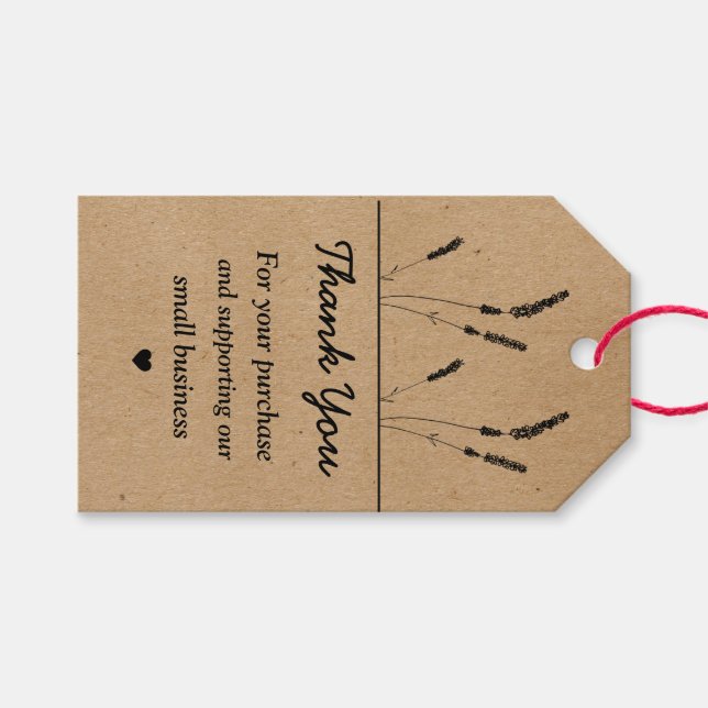 Étiquettes-cadeau Kraft papier merci (Devant (Horizontal))