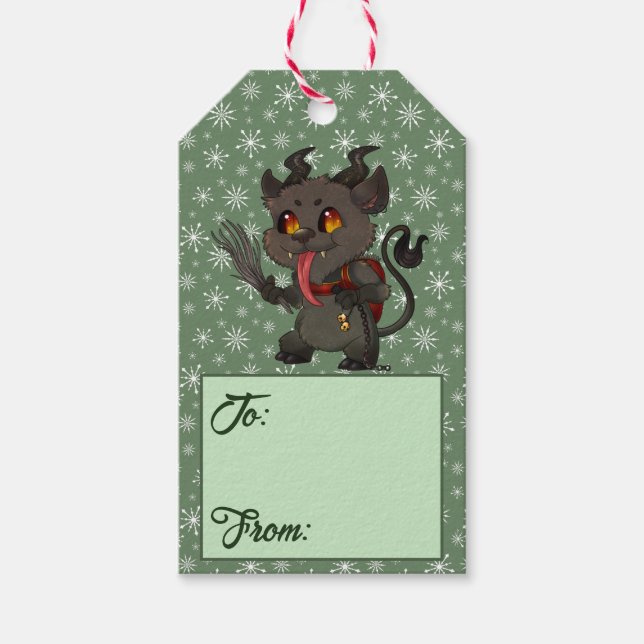 Étiquettes-cadeau Krampus de Noël personnalisé (Devant)
