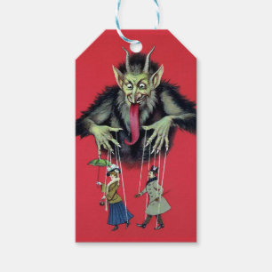 Étiquettes-cadeau Krampus Déplaisant vintage