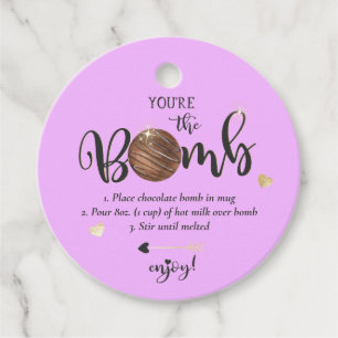 Étiquettes Cadeau La bombe au chocolat chaud de Valentine Vous êtes 