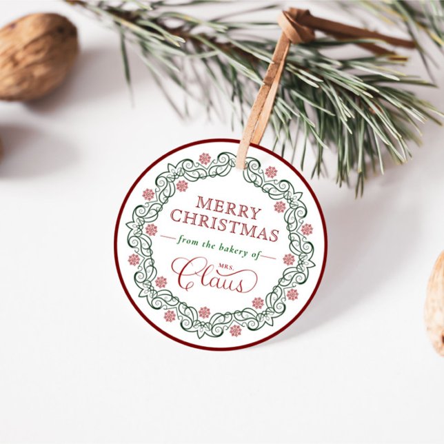 Étiquettes Cadeau La boulangerie de Mme Claus pendant les vacances d (Créateur téléchargé)