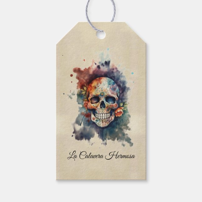 Étiquettes-cadeau La Calavera Hermosa, sur mesure (Devant)