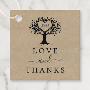 Étiquettes Cadeau La collection Rustic Heart Tree Mariage
