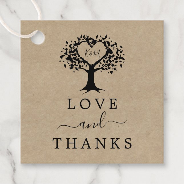 Étiquettes Cadeau La collection Rustic Heart Tree Mariage (Devant)