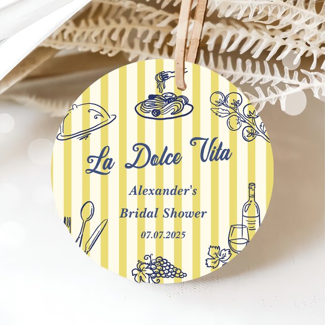 Étiquettes Cadeau La Dolce Vita Fête de Fiançailles Italienne  (Créateur téléchargé)