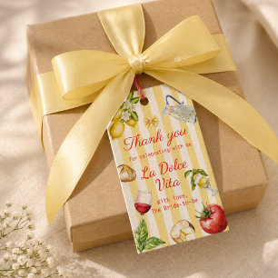 Étiquettes-cadeau La Dolce Vita Fête de Mariage Italienne Merci