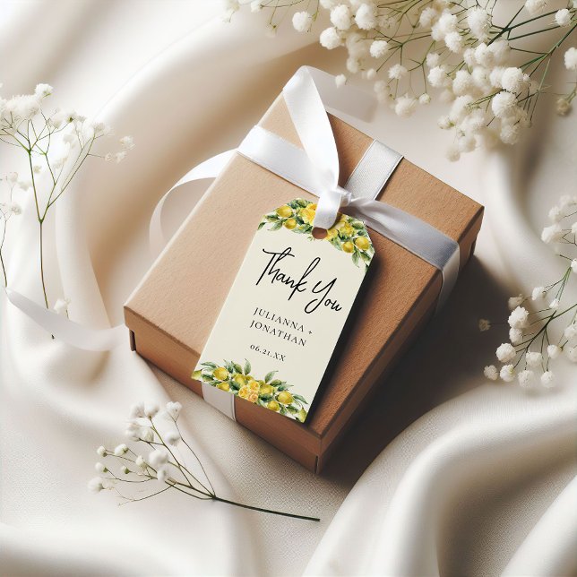 Étiquettes-cadeau La Dolce Vita - Mariage de citron méditerranéen (Créateur téléchargé)