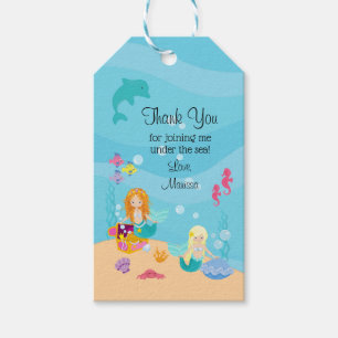 Étiquettes-cadeau La Fête De La Sirène Privilégie Sous Le Merci De L