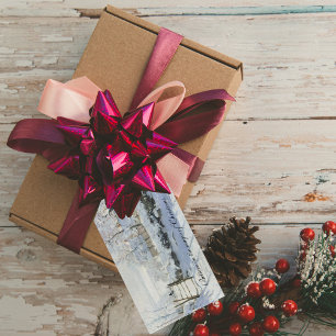 Étiquettes-cadeau La Magpie par Claude Monet Christmas