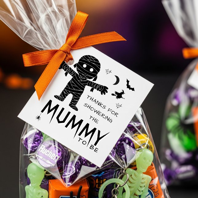 Étiquettes Cadeau La maman doit être Halloween Baby shower Merci (Mummy to Be Halloween Baby Shower Thank You Favor Tags
)