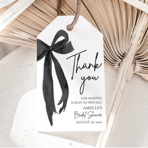 Étiquettes-cadeau La mariée Black Bow s'apprête à convoler en justes